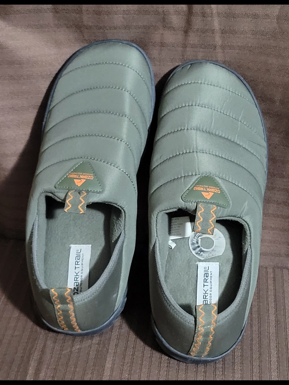 Ozark Trail Men's Olive Slip-On Quilted Comfort Shoes